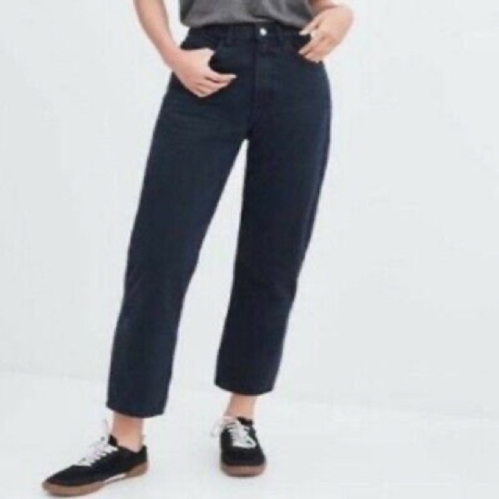 Zara Women The New Chino Blue Navy Cropped High Waisted Pants Size 4